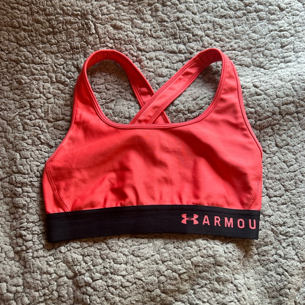 Pink under armor sports bra